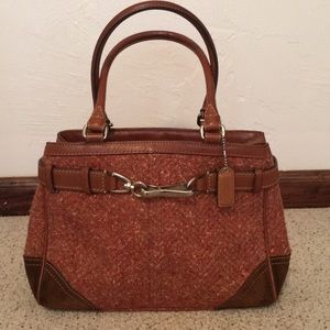 Coach Herringbone Satchel Handbag Purse